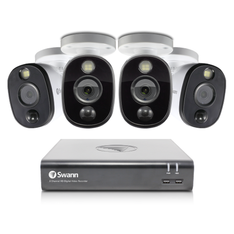 Refurbished 4 Camera 4 Channel 1080p Full HD DVR Spotlight Security System | SWDVK-445804WL