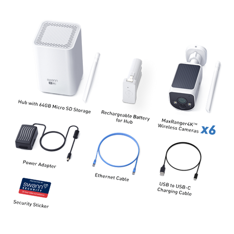 MaxRanger4K™ Solar 6 Camera Security System with Longest Range Wireless | SWNVK-MR4KSD6