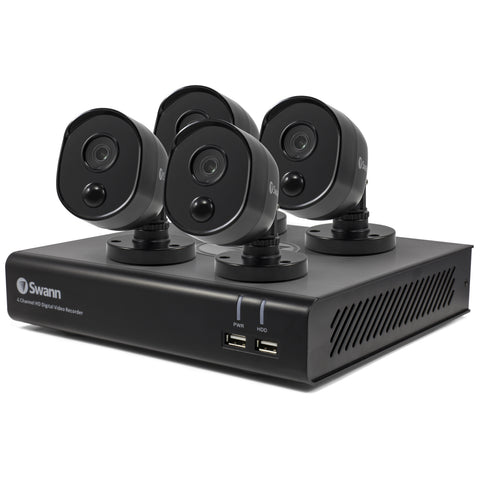 Refurbished Swann 4 Channel Security System: 1080p Full HD DVR-4480 with 32GB Micro  SD Card  & 4 x 1080p Thermal Sensing Cameras PRO-1080MSB - SWDVK-444804B