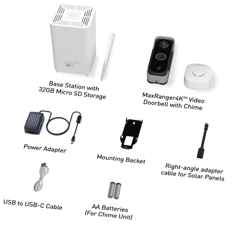 MaxRanger4K™ Long Range Wireless Video Doorbell with Base Station & Chime | SWNVK-MR4KVDBKIT