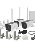 MaxRanger4K™ Solar 3 Camera Security System with Longest Range Wireless with Gutter Mounts | SWNVK-MAXV2SD3GM