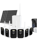 Swann MaxRanger4K™ Mini Long-Range Wireless Security System with Solar Panel & MaxRanger4K™ Video Doorbell | SONVK-MRVDBMINI6S4