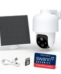 4K Pan & Tilt Security Camera with Solar Charging, 2-Way Talk, Heat + Motion Detection, Auto Tracking, & Heat & Motion Detection | SWIFI-4KPTBCSOL