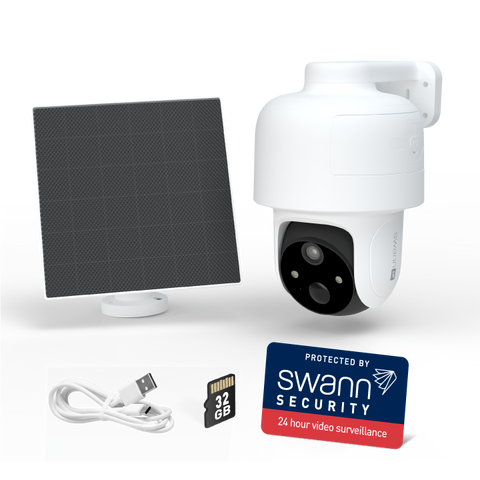 4K Pan & Tilt Security Camera with Solar Charging, 2-Way Talk, Heat + Motion Detection, Auto Tracking, & Heat & Motion Detection | SWIFI-4KPTBCSOL
