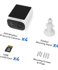 Swann EVO Wireless 2K Solar Security Camera - 4 Pack | SWIFI-SESOL2KBCPK4
