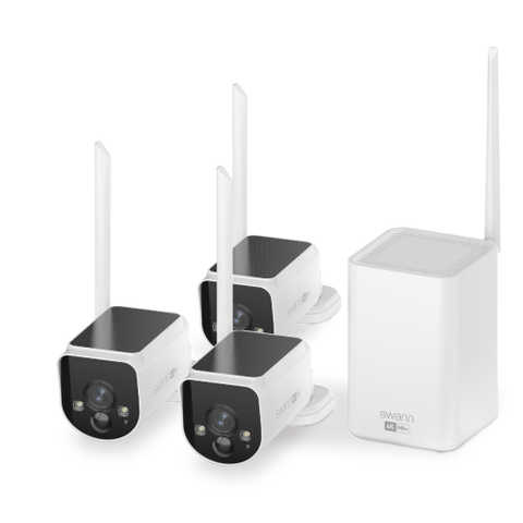 MaxRanger4K™ Solar 3 Camera Security System with Longest Range Wireless with Gutter Mounts | SWNVK-MR4KSD3GM