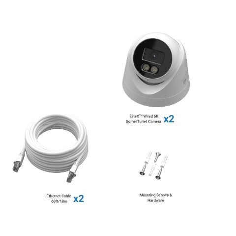 EliteX™ Wired 6K/12MP Dome/ Turret Add-On Camera - 2 Pack | SONHD-EX12MPDPK2
