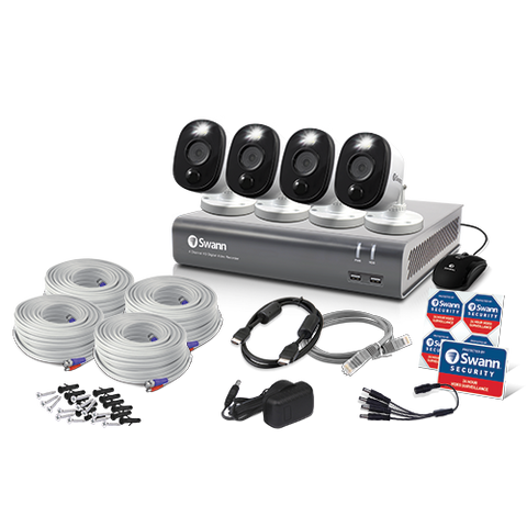 Refurbished 4 Camera 4 Channel 1080p Full HD DVR Spotlight Security System | SWDVK-445804WL
