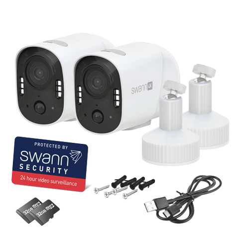 Refurbished Xtreem4K Wireless Security Camera 2 Pack with 2-Way Talk, Siren & Heat + Motion Detection | SWIFI-4KXTRMPK2