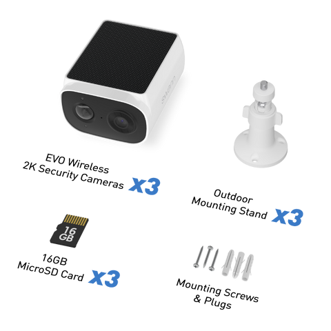 Swann EVO Wireless 2K Solar Security Camera - 3 Pack | SWIFI-SESOL2KBCPK3