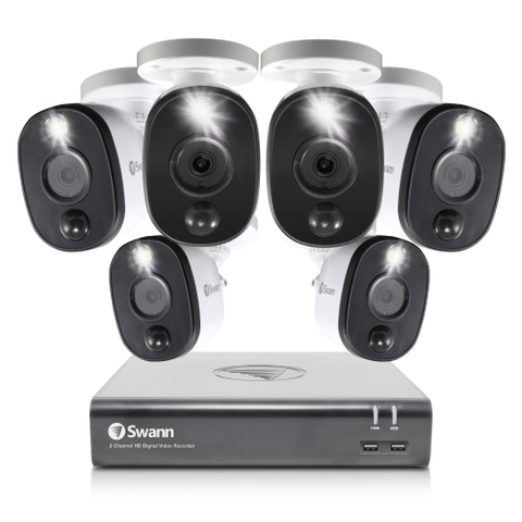 Refurbished 6 Camera 8 Channel 1080p Full HD DVR Spotlight Security System | SWDVK-845806WL
