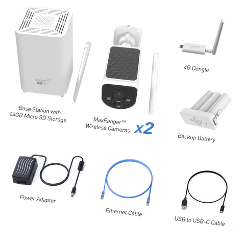MaxRanger4K™ with 4G Extended Wi-Fi Range Security System with 4G - 2 Pack
