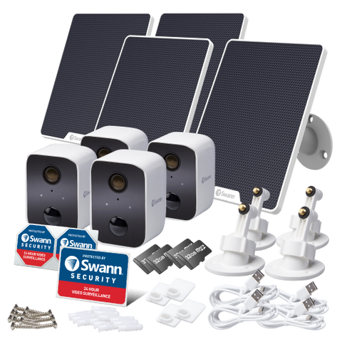 Refurbished CoreCam Wireless Security Cameras 4 Pack with Solar Charging Panels | SWIFI-CORESOLPK4