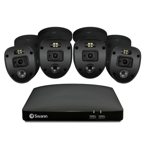 Black Home 4 Camera 4 Channel 1080p Full HD DVR Security System | SWDVK-446854SLB