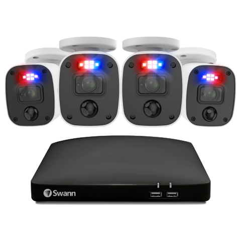 Home 4 Camera 4 Channel 1080p Full HD DVR 64GB SD Card Security System with Mic | SWDVK-446854MQB