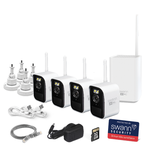Swann MaxRanger4K™ Mini Long-Range Wireless Security System with 4 Cameras | SWNVK-MRMINISD4