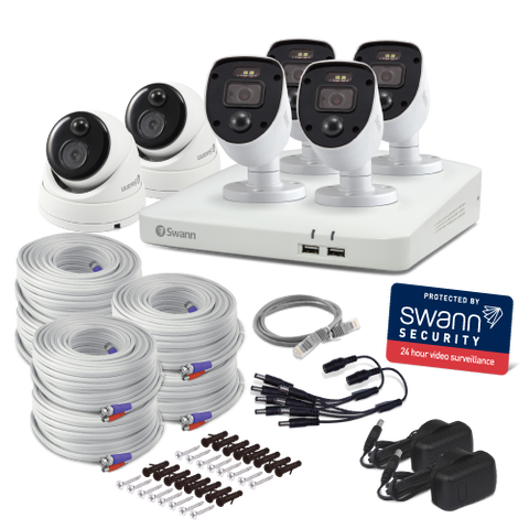 6 Camera 8 Channel 1080p Full HD DVR Security System (Plain Box Packaging) - SWDVK-84680W4SL2D