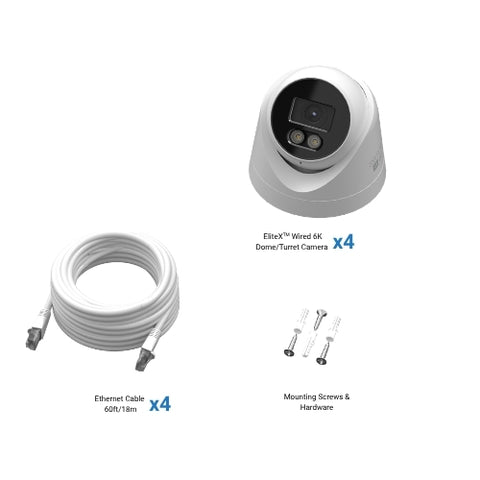 EliteX™ Wired 6K/12MP Dome/ Turret Add-On Camera - 4 Pack | SONHD-EX12MPDPK4