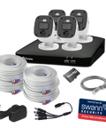 Home 4 Camera 4 Channel 1080p Full HD DVR 64GB SD Card Security System with Mic | SWDVK-446854MQB