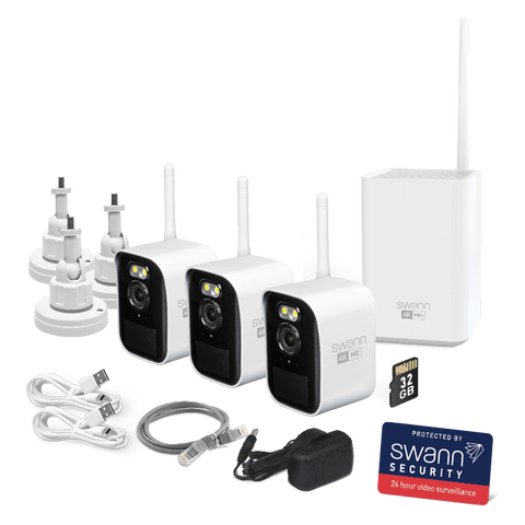 Swann MaxRanger4K™ Mini Long-Range Wireless Security System with 3 Cameras | SWNVK-MRMINISD3