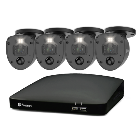 Black Home 4 Camera 4 Channel 1080p Full HD DVR Security System | SWDVK-446854SLB