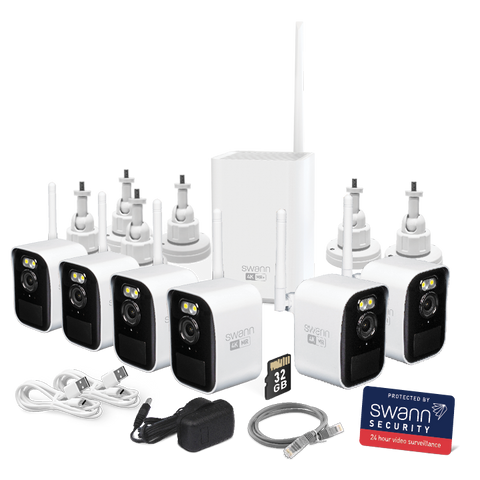 Swann MaxRanger4K™ Mini Long-Range Wireless Security System with 6 Cameras | SWNVK-MRMINISD6