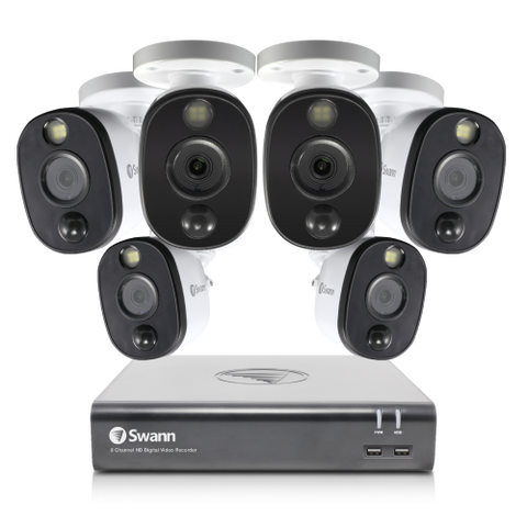 Refurbished 6 Camera 8 Channel 1080p Full HD DVR Spotlight Security System | SWDVK-845806WL