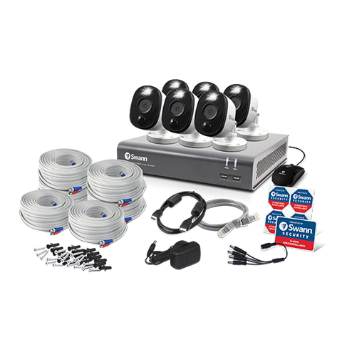 Refurbished 6 Camera 8 Channel 1080p Full HD DVR Spotlight Security System | SWDVK-845806WL