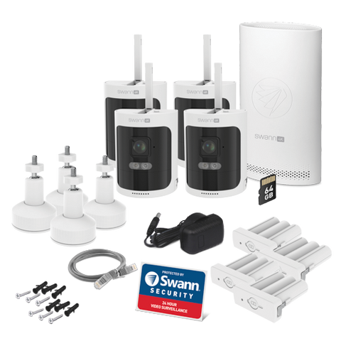 Refurbished AllSecure4K Wireless Security Kit with 4 x Wire-Free Cameras & NVR Tower | SWNVK-AS4K800SD4