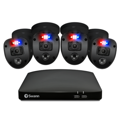 Black Home 4 Camera 4 Channel 1080p Full HD DVR Security System | SWDVK-446854SLB