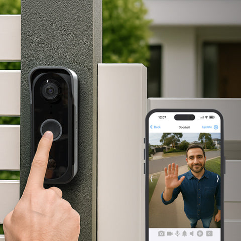 Swann MaxRanger4K™ Mini Long-Range Wireless Security System with Solar Panel & MaxRanger4K™ Video Doorbell | SONVK-MRVDBMINI6S4