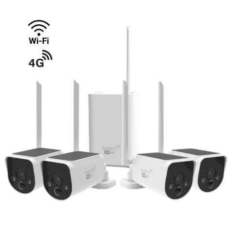 MaxRanger4K™ with 4G Extended Wi-Fi Range Security System with 4G - 4 Pack