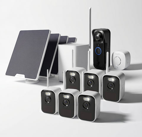 Swann MaxRanger4K™ Mini Long-Range Wireless Security System with Solar Panel & MaxRanger4K™ Video Doorbell | SONVK-MRVDBMINI6S4