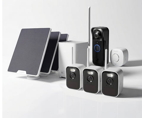 Swann MaxRanger4K™ Mini Long-Range Wireless Security System with Solar Panel & MaxRanger4K™ Video Doorbell | SONVK-MRVDBMINI3S3