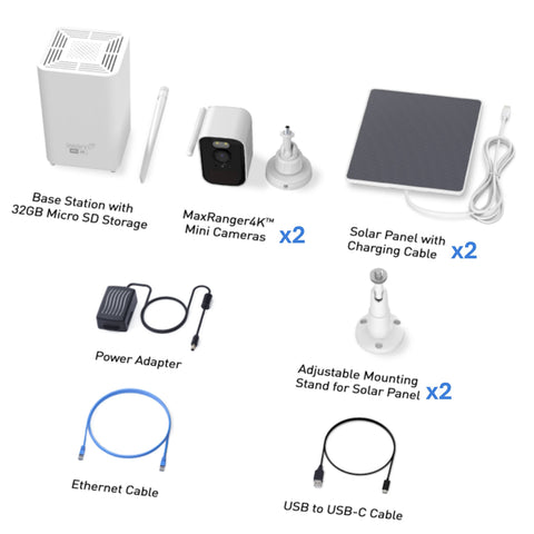Swann MaxRanger4K™ Mini Long-Range Wireless Security System with Solar Panels | SWNVK-MRMINISD2S2