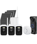 Swann MaxRanger4K™ Mini Long-Range Wireless Security System with Solar Panel & MaxRanger4K™ Video Doorbell | SONVK-MRVDBMINI3S3