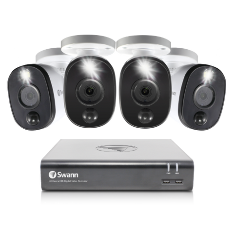 Refurbished 4 Camera 4 Channel 1080p Full HD DVR Spotlight Security System | SWDVK-445804WL