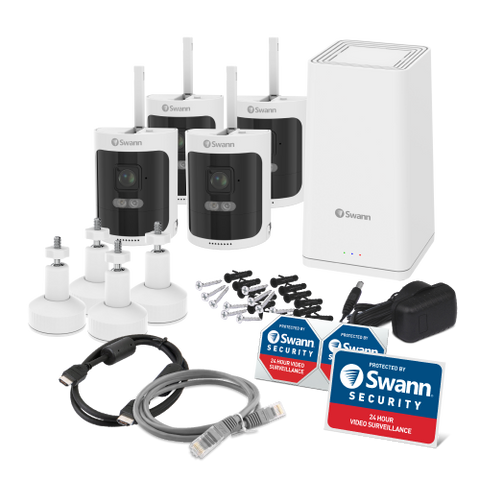Refurbished AllSecure650 2K Wireless Security Kit with 4 x Wire-Free Cameras & Power Hub | SWNVK-650KH4