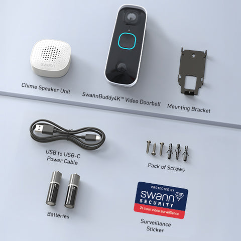 Buddy4K Video Doorbell with SwannShield AI Voice Assistant | SWIFI-4KBUDDY
